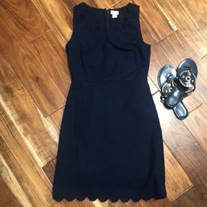 JCREW Navy Scalloped Dress
